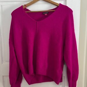 Vince Camuto Fuchsia V-Neck Sweater